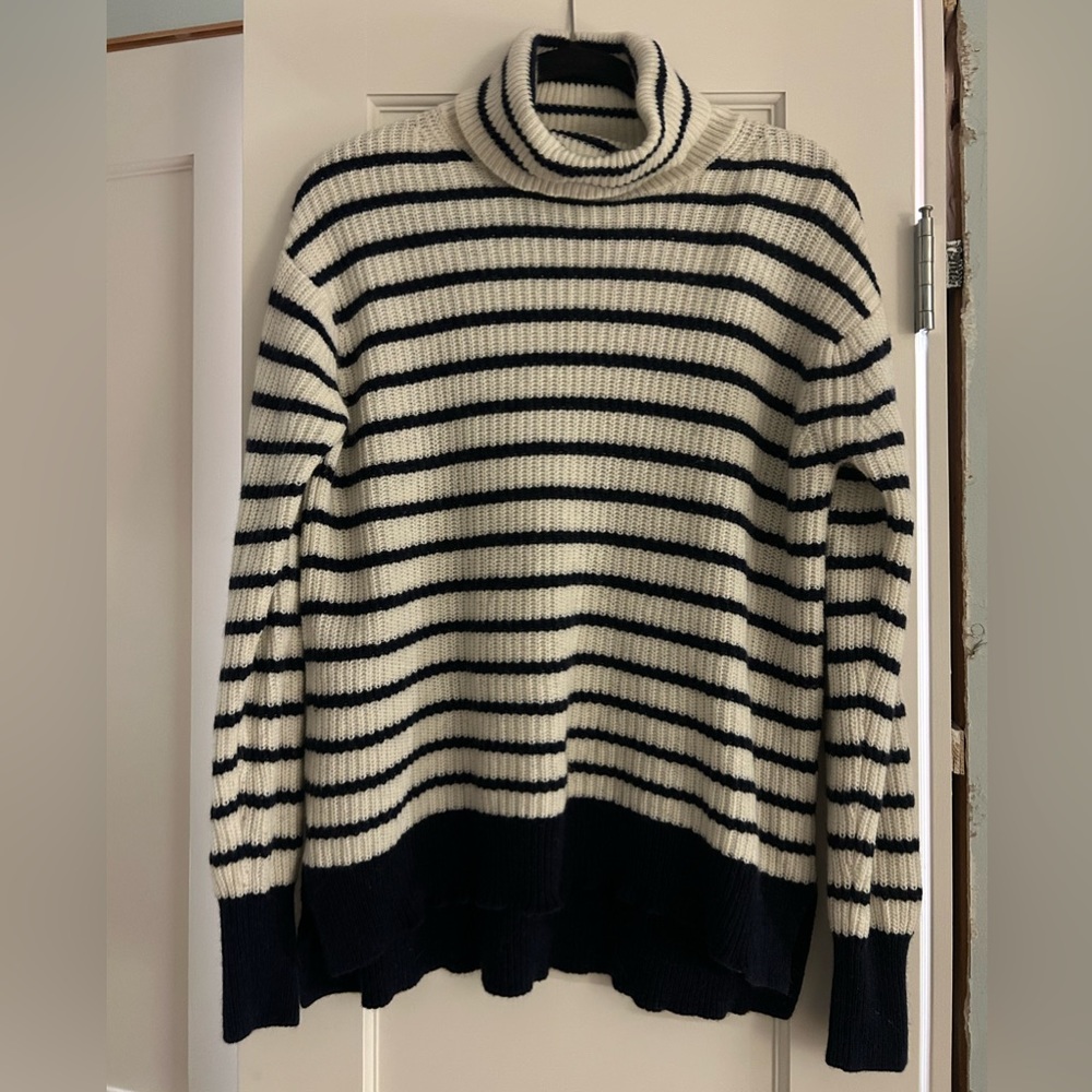 JCrew Striped Wool Turtlneck